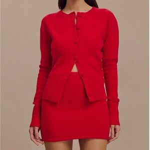 Meshki Red Women's Sweater Cardigan